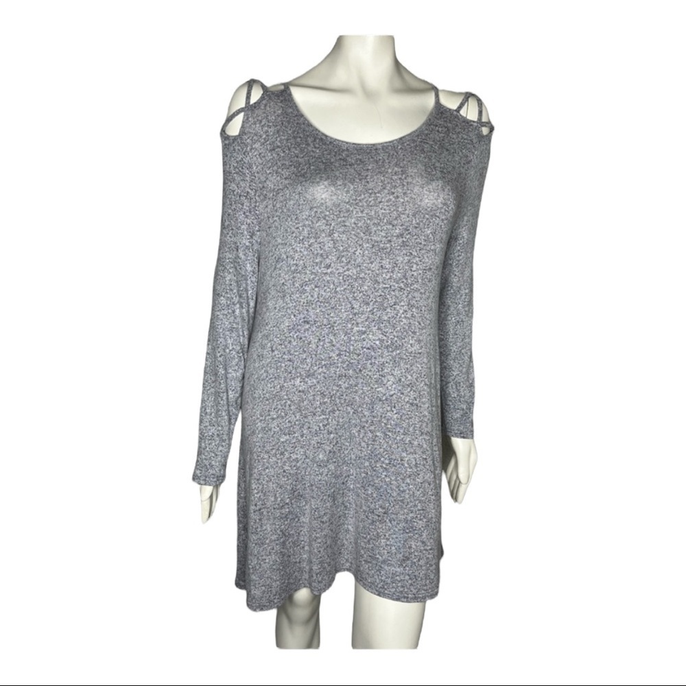 Poof Shoulder Crisscross Straps Dress Sz Med
